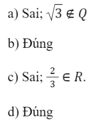 CHƯƠNG 2: SỐ THỰCBÀI 2: SỐ THỰC. GIÁ TRỊ TUYỆT ĐỐI CỦA MỘT SỐ THỰC1. SỐ THỰC VÀ TẬP HỢP CÁC SỐ THỰC Bài 1: Trong các số sau, số nào là số hữu tỉ, số nào là số vô tỉ?Đáp án chuẩn:Thực hành 1: Các khẳng định sau đúng hay sai? Nếu sai, hãy phát biểu lại cho đúng?Đáp án chuẩn:2. THỨ TỰ TRONG TẬP HỢP CÁC SỐ THỰC Bài 1: Hãy so sánh các số thập phân sau đây: 3,14; 3,1415; 3,141515. Đáp án chuẩn:3,14 < 3,1415 < 3,141515.Thực hành 2: So sánh hai số thực:a) 4,(56) và 4,56279b) -3,(65) và -3,6491;c) 0,(21) và 0,2(12) Đáp án chuẩn:a) 4,(56) > 4,56279b) -3,(65) < -3,6491;c) 0,(21) > 0,2(12) Vận dụng 1: Cho một hình vuông có diện tích 5m2. Hãy so sánh độ dài a của cạnh hình vuông đó với độ dài b = 2,361m.Đáp án chuẩn:a < b.3. TRỤC SỐ THỰCBài 3: Quan sát hình vẽ bên và cho biết độ dài của đoạn thẳng OA bằng bao nhiêu? Độ dài OA có là số hữu tỉ hay không?Đáp án chuẩn:Là số vô tỉĐáp án chuẩn:Đáp án chuẩn:4. SỐ ĐỐI CỦA MỘT SỐ THỰCBài 4: Gọi A và A  lần lượt là hai điểm biểu diễn hai số 4,5 và -4,5 trên trục số. So sánh OA và OA'.Đáp án chuẩn:OA=OA’.Đáp án chuẩn:Đáp án chuẩn:5. GIÁ TRỊ TUYỆT ĐỐI CỦA MỘT SỐ THỰCĐáp án chuẩn:Bằng nhauĐáp án chuẩn:Đáp án chuẩn:Có 2 số thực x thỏa mãnBÀI TẬP