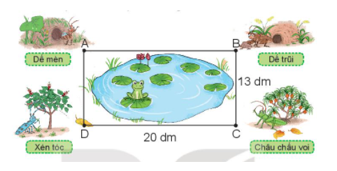 Hoạt động 1Bài 1: Nêu tên các đỉnh và các cạnh của mỗi hình (theo mẫu)Đáp án chuẩn:Bài 2: Nêu tên các hình tam giác và các hình tứ giác có trong hình dưới đây:Đáp án chuẩn:3 hình tam giác: tam giác ADC; tam giác ABC; tam giác BCE.3  hình tứ giác: tứ giác ABCD; tứ giác ABEC; tứ giác ABED.Bài 3: Mai đánh dấu một số điểm trên tờ giấy màu (như hình vẽ). Qua hai điểm trong các điểm đã đánh dấu, Mai có thể cắt tờ giấy theo đoạn thẳng nào để được:a) 2 hình tứ giác?b) 1 hình tam giác và 1 hình tứ giác?Đáp án chuẩn:a) Mai có thể cắt tờ giấy theo đoạn thẳng MN để tạo 2 hình tứ giácb) Mai có thể cắt tờ giấy theo đoạn thẳng NB hoặc MC hoặc AN hoặc DMHoạt động 2Bài 1: a) Trong các hình dưới đây, hình nào là hình vuông?b) Trong các hình dưới đây, hình nào là hình chữ nhật?Đáp án chuẩn:a) Hình vuông EGHIb) Hình chữ nhật là: MNPQ, RTXYBài 2: Số?Bằng cách đo trên hình vẽ, hình vuông ABCD có độ dài cạnh là ? cm; hình chữ nhật MNPQ có chiều dài là ? cm và chiều rộng là ? cmĐáp án chuẩn:Học sinh tự đo và điền vào câu trả lờiBài 3: Chọn câu trả lời đúng.Để cắt tờ giấy như hình bên thành một hình vuông, Rô-bốt cần cắt theo đoạn thẳng nào dưới đây?A. Đoạn thẳng MQB. Đoạn thẳng PNC. Đoạn thẳng PQD. Đoạn thẳng MNĐáp án chuẩn:D. Đoạn thẳng MNLuyện tập