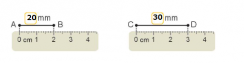 Hoạt độngBài 1: Số?Đáp án chuẩn:Bài 2: Số?a) 1 cm = ? mm               b) 10 mm = ? cm               c) 6 cm = ? mm    1 m = ? mm                     1000 mm = ? m                2 cm = ? mmĐáp án chuẩn:a) 10 mm               b) 1 cm               c) 60 mm   1 000 mm                1m                     20 mmBài 3: Bạn nào dài hơn?Đáp án chuẩn:Ve sầu dài hơn.Luyện tập 