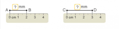 Hoạt độngBài 1: Số?Đáp án chuẩn:Bài 2: Số?a) 1 cm = ? mm               b) 10 mm = ? cm               c) 6 cm = ? mm    1 m = ? mm                     1000 mm = ? m                2 cm = ? mmĐáp án chuẩn:a) 10 mm               b) 1 cm               c) 60 mm   1 000 mm                1m                     20 mmBài 3: Bạn nào dài hơn?Đáp án chuẩn:Ve sầu dài hơn.Luyện tập 