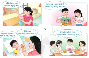 2. Tìm hiểu một số biểu hiện của việc quý trọng thời gianCâu hỏi: Tìm hiểu một số biểu hiện của việc quý trọng thời gianĐáp án chuẩn:- Việc hôm nay chớ để ngày mai làm- Luôn hoàn thành nhiệm vụ đúng thời hạn- Lên kế hoạch giờ giấc đúng giờ, giờ nào làm việc nấy.- Giới hạn việc làm trong một thời gian nhất định để thực hiện3. Trao đổi về sự cần thiết phải quý trọng thời gian