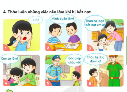 2. Tìm hiểu một số hành vi bắt nạt khácCâu hỏi: Tìm hiểu một số hành vi bắt nạtĐáp án chuẩn:- Đẩy bạn ngã- Không chơi với bạn- Bắt nạt bạn- Chê bai bạn3. Chia sẻ vì sao cần tìm kiếm sự hỗ trợ khi bị bắt nạt