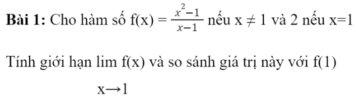 BÀI 17. HÀM SỐ LIÊN TỤC1. HÀM SỐ LIÊN TỤC TẠI MỘT ĐIỂMĐáp án chuẩn:f1=2lim f(x) =f(1)      x→1 Bài 2: Xét tính liên tục của hàm số tại điểm X0 = 0Đáp án chuẩn:hàm số f(x) liên tục tại x=02. HÀM SỐ LIÊN TỤC TRÊN MỘT KHOẢNGĐáp án chuẩn:đồ thị của hàm số y=f(x) là đường liền trên (0;1), còn đồ thị của hàm số y=gx trên (0;1) là các đoạn rời nhau.Đáp án chuẩn:(-∞; -2) và (-2; +∞)3. MỘT SỐ TÍNH CHẤT CƠ BẢNBài 1: Cho hai hàm số f(x)=x2 và g(x)=-x+1a) Xét tính liên tục của hai hàm số trên tại x = 1Đáp án chuẩn:Bài 2: Giải bài toán ở tình huống mở đầuĐáp án chuẩn:BÀI TẬP CUỐI SGK