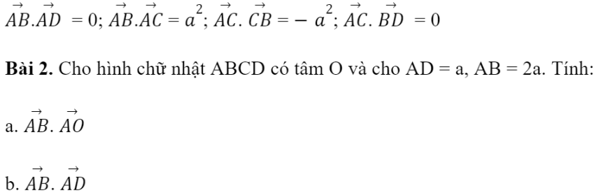 BÀI 4. TÍCH VÔ HƯỚNG CỦA HAI VECTO1. GÓC GIỮA HAI VECTƠBài 1: Cho hình vuông ABCD có tâm I (Hình 1).Đáp án chuẩn:Đáp án chuẩn:2. TÍCH VÔ HƯỚNG CỦA HAI VECTƠĐáp án chuẩn:Đáp án chuẩn:Đáp án chuẩn:Đáp án chuẩn:A = 1000 J3. TÍNH CHẤT CỦA TÍCH VÔ HƯỚNGĐáp án chuẩn:Đáp án chuẩn:BÀI TẬP CUỐI SGK