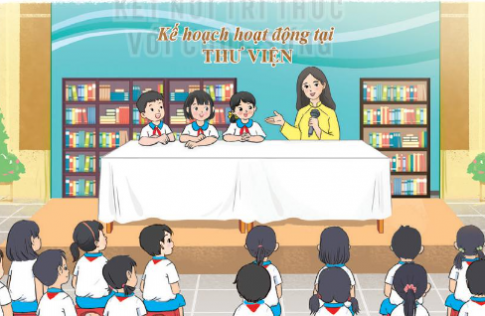 SINH HOẠT DƯỚI CỜ: KẾ HOẠCH HOẠT ĐỘNG TẠI THƯ VIỆNCâu 1:Nghe thầy cô:Giới thiệu về các hoạt động tại thư việnHướng dẫn lập kế hoạch đọc sách cá nhânHưởng ứng kế hoạch hoạt động tại thư viện.SINH HOẠT LỚP: HỢP TÁC THỰC HIỆN NHIỆM VỤ