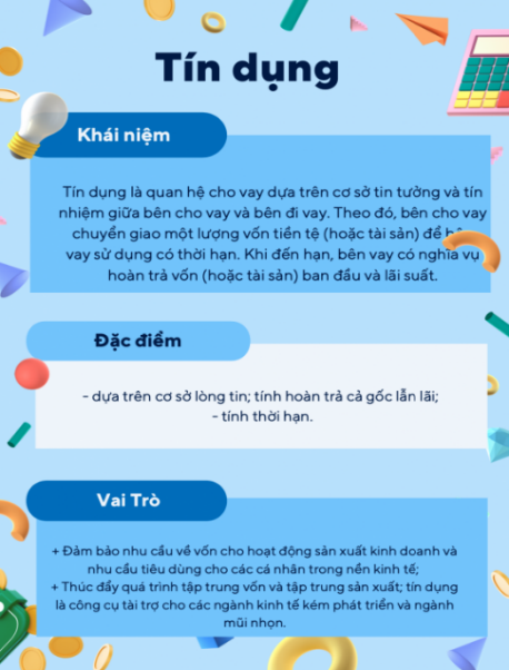 CHỦ ĐỀ 5: TÍN DỤNG VÀ CÁCH SỬ DỤNG CÁC DỊCH VỤ TÍN DỤNGBÀI 9: TÍN DỤNG VÀ VAI TRÒ CỦA TÍN DỤNG