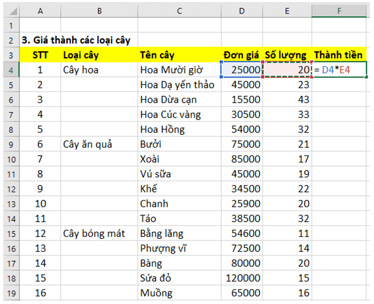 BÀI 7 - TÍNH TOÁN TỰ ĐỘNG TRÊN BẢNG TÍNH