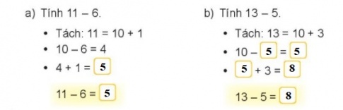 BÀI 11 PHÉP TRỪ (qua 10) TRONG PHẠM VI 20