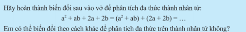 BÀI 4: PHÂN TÍCH ĐA THỨC THÀNH NHÂN TỬ