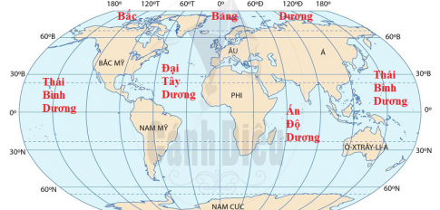 BÀI 20: THỰC HÀNH - XÁC ĐỊNH TRÊN LƯỢC ĐỒCÁC ĐẠI DƯƠNG THẾ GIỚI