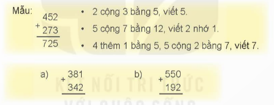BÀI 60 PHÉP CỘNG (CÓ NHỚ) TRONG PHẠM VI 1000