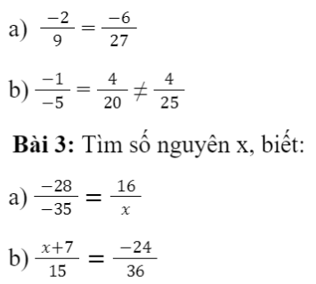 CHƯƠNG 5. PHÂN SỐ VÀ SỐ THẬP PHÂNBÀI 1: PHÂN SỐ VỚI TỬ VÀ MẪU LÀ SỐ NGUYÊN1. KHÁI NIỆM PHÂN SỐBài 1: Một tòa nhà chung cư có ba tầng hầm được kí hiệu theo thứ tự từ trên xuống là B1, B2, B3. Độ cao của ba tầng hầm là bằng nhau. Biết rằng độ cao của mặt sàn tầng hầm B3 so với mặt đất là -10 m. Tính độ cao của mặt sàn tầng hầm B1 so với mặt đất.Giải nhanh:Bài 2: Viết kết quả của phép chia a : b trong mỗi trường hợp sau theo mẫuGiải nhanh:Bài 3: Viết và đọc phân số trong mỗi trường hợp sau:a) Tử số là - 6, mẫu số là 17; b) Tử số là - 12, mẫu số là -37.Giải nhanh:Bài 4: Cách viết nào dưới đây cho ta phân sốGiải nhanh:2. PHÂN SỐ BẰNG NHAUBài 1: a) Viết các phân số biểu thị phần đã tô màu trong mỗi hình bên.b) Hai phân số đó có bằng nhau không?Giải nhanh:Ta xét hình:Phân số biểu thị cho phần đã tô màu là: 1/4Ta xét hình:Giải nhanh:1.8 = 2.4Bài 3: Các cặp phân số sau có bằng nhau không? Vì sao?Giải nhanh:a) Bằng nhaub) Không bằng nhauIII. TÍNH CHẤT CƠ BẢN CỦA PHÂN SỐGiải nhanh:Giải nhanh:Bài 3: Nêu cách rút gọn phân số với tử và mẫu là số nguyên dương về phân số tối giản.Phân số tối giản là phân số mà tử và mẫu chỉ có ước chung là 1 và - 1.Giải nhanh:Bước 1. Tìm ƯCLN của tử và mẫu sau khi đã bỏ đi dấu  -” (nếu có)Bước 2. Chia cả tử và mẫu cho ƯCLN vừa tìm được, ta có phân số tối giản cần tìm.Bài 4: Nêu cách quy đồng mẫu nhiều phân số có tử và mẫu là số nguyên dương.Giải nhanh:Bước 1. Viết các phân số đã cho về phân số có mẫu dương. Tìm BCNN của các mẫu dương đó để làm mẫu chung.Bước 2. Tìm thừa số phụ của mỗi mẫu Bước 3. Nhân tử và mẫu của mỗi phân số ở Bước 1 với thừa số phụ tương ứng.Bài 5: Quy đồng mẫu những phân số sauGiải nhanh:BÀI TẬP