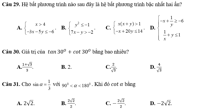 HƯỚNG DẪN CHẤM KIỂM TRA GIỮA GIỮA HỌC KÌ 1 (2023 – 2024)