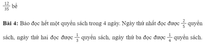 BÀI 4: PHÉP CỘNG VÀ PHÉP TRỪ PHÂN SỐ 1. Phép cộng hai phân sốGiải nhanh:Giải nhanh:2. Một số tính chất của phép cộng phân sốGiải nhanh:3. Số đốiBài 1: Tìm số đối của mỗi phân số sau (có dùng kí hiệu số đối của phân số).Giải nhanh:4. Phép trừ hai phân sốGiải nhanh:Giải nhanh:5. Bài tập