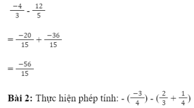 BÀI 4: PHÉP CỘNG VÀ PHÉP TRỪ PHÂN SỐ 1. Phép cộng hai phân sốGiải nhanh:Giải nhanh:2. Một số tính chất của phép cộng phân sốGiải nhanh:3. Số đốiBài 1: Tìm số đối của mỗi phân số sau (có dùng kí hiệu số đối của phân số).Giải nhanh:4. Phép trừ hai phân sốGiải nhanh:Giải nhanh:5. Bài tập