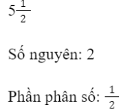 BÀI 7: HỖN SỐ 1. Hỗn sốBài 1: Ở chợ quê, người ta thường đổ bánh đúc trên đĩa có lót lá để tiện cho việc bán theo các phần khác nhau (xem hình). Thông thường mỗi đĩa bánh chia làm 4 phần.a) Chị An mua 5 phần bánh, được người bán lấy cho một đĩa và một phần, có đúng không?b) Bà Bé mua 11 phần bánh, được người bán lấy cho hai đĩa và 3 phần, có đúng không?Giải nhanh:a) Đúng b) ĐúngGiải nhanh:2. Đổi hỗn số ra phân sốGiải nhanh:3. Bài tập