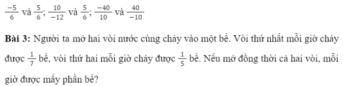 BÀI 4: PHÉP CỘNG VÀ PHÉP TRỪ PHÂN SỐ 1. Phép cộng hai phân sốGiải nhanh:Giải nhanh:2. Một số tính chất của phép cộng phân sốGiải nhanh:3. Số đốiBài 1: Tìm số đối của mỗi phân số sau (có dùng kí hiệu số đối của phân số).Giải nhanh:4. Phép trừ hai phân sốGiải nhanh:Giải nhanh:5. Bài tập