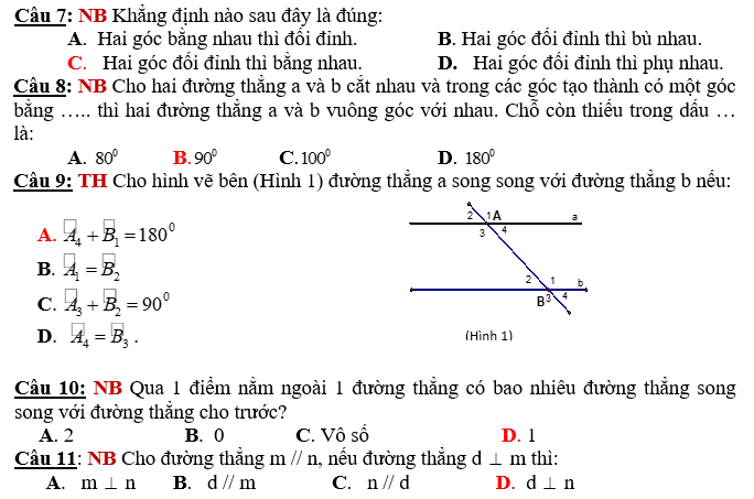 KHUNG MA TRẬN ĐỀ KIỂM TRA GIỮA HỌC KỲ 1 MÔN TOÁN: LỚP 7 – CÁNH DIỀUTTChủ đềNội dung/Đơn vị kiến thứcMức độ đánh giáTổng % điểmNhận biếtThông hiểuVận dụngVận dụng caoTNKQTLTNKQTLTNKQTLTNKQTL1Số hữu tỉ.Số thực 1.1. Tập hợp Q các số hữu tỉ 1(0,25)       60%6 1.2. Các phép tính với số hữu tỉ  1(0,25)3(1,5đ) 2(1đ)  1.3. Tỉ lệ thức1(0,25)      1(1đ)1.4. Tính chất dãy tỉ số bằng nhau1(0,25)    1(1đ)  1.5. Làm tròn số1(0,25)       1.6. Số vô tỉ. Số thực1(0,25)       2 Góc. Đường thẳng song song2.1. Hai góc đối đỉnh1(0,25)       40%4 2.2. Hai đường thẳng vuông góc1(0,25)       2.3. Hai đường thẳng song song  2(0,5)2(1,5đ)     2.4. Tiên đề Ơ-clit về đường thẳng song song1(0,25)       2.5. Từ vuông góc đến song song1(0,25)    1(1đ)  Tổng2,2500,753 30110Tỉ lệ %22,5%37,5%30%10%100Tỉ lệ chung60%40%100BẢNG ĐẶC TẢ ĐẺ KIÊM TRA GIỮA KỲ 1 