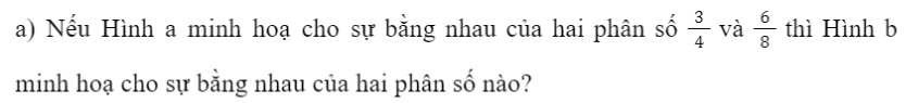 CHƯƠNG 5: PHÂN SỐBÀI 1: PHÂN SỐ VỚI TỬ SỐ VÀ MẪU SỐ LÀ SỐ NGUYÊN1. Mở rộng khái niệm phân sốBài 1: Ba người cùng góp vốn để thành lập một công ty. Số tiền góp vốn của mỗi người bằng nhau. Kết quả kinh doanh ba năm đầu của công ty được nêu ở hình trên.a) Dùng số nguyên (có cả số âm) thích hợp để biểu thị số tiền chỉ kết quả kinh doanh của công ty mỗi năm.b) Nếu chia đều số tiền đó cho những người góp vốn, mỗi năm mỗi người thu được bao nhiêu triệu đồng?Giải nhanh:a) - Năm đầu tiên: −20 triệu đồng.- Năm thứ hai: 0- Năm thứ ba: 17 triệu đồng.Năm thứ 2: 0Bài 2: Hãy đọc mỗi phân số dưới đây và cho biết tử số và mẫu số của chúng.Giải nhanh:2. Phân số bằng nhauBài 1: Quan sát Hình a và Hình b dưới đây:b) Từ hai phân số bằng nhau được minh hoạ ở Hình a, hãy so sánh tích 3 . 8 với tích 4 . 6. Tương tự, với Hình b, sẽ so sánh các tích nào?Giải nhanh:Bài 2: Các cặp phân số sau đây có bằng nhau hay không? Vì sao?Giải nhanh:3. Biểu diễn ở dạng phân sốGiải nhanh:Bài 2: Biểu diễn các số –23; –57; 237 dưới dạng phân số.Giải nhanh:4. Bài tập