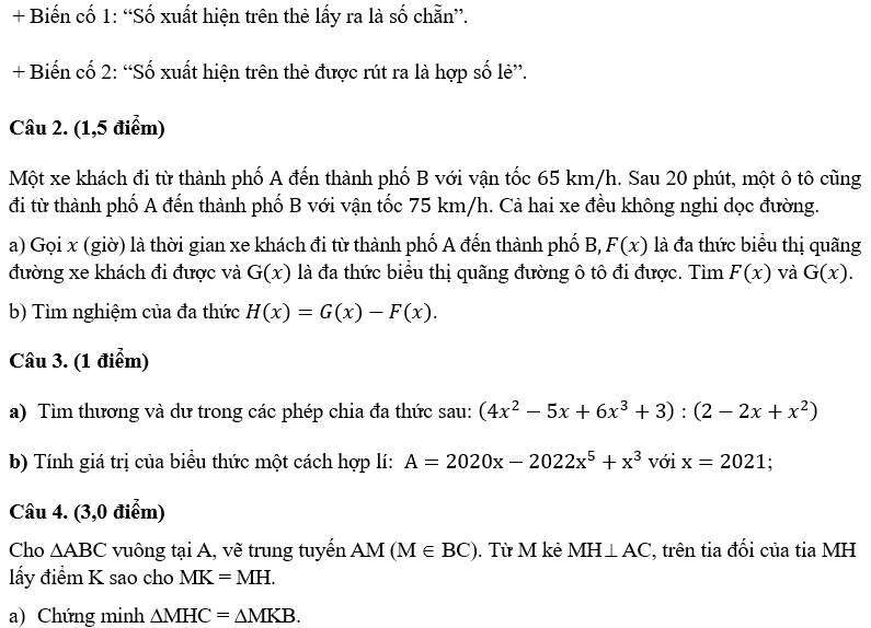 MA TRẬN ĐỀ KIỂM TRA CUỐI HỌC KÌ II – MÔN TOÁN 7 CTST