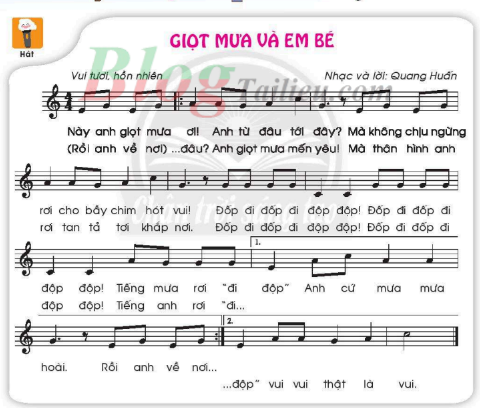 CHỦ ĐỀ 3 - TIẾT 2NGHE NHẠC - TRÍCH ĐOẠN “TRONG HANG ĐỘNG CỦA VUA NÚI” - HÁT - GIỌT MƯA VÀ EM BÉ