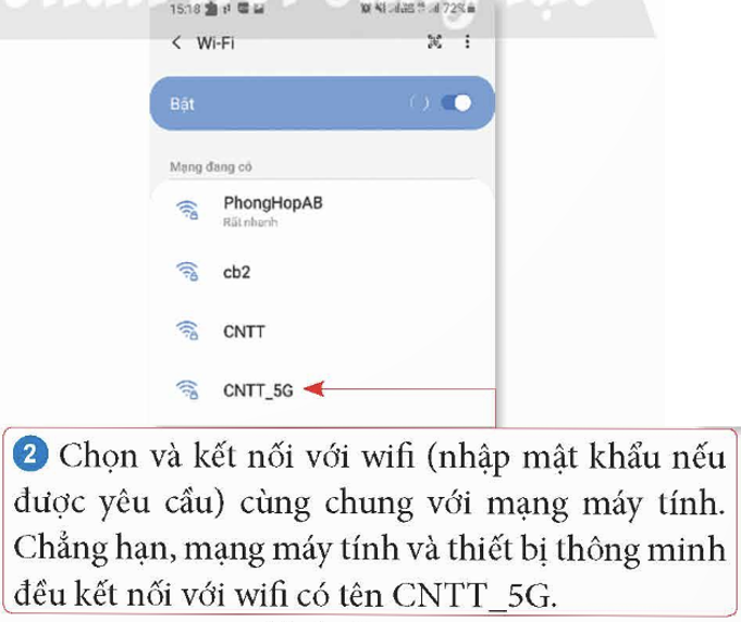 I - MỤC TIÊU BÀI HỌCKết nối được thiết bị thông minh vào mạng máy tính trong điều kiện phần cứng và phần mềm đã được chuẩn bị đầy đủ.II - HOẠT ĐỘNG TRỌNG TÂM