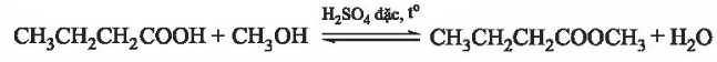 BÀI 24: CARBOXYLIC ACIDMỞ ĐẦUVị chua của giấm và các loại quả như khế, chanh, táo, me,.... đều được tạo bởi carboxylic acid. Vậy carboxylic acid chứa nhóm chức nào và có các tính chất đặc trưng gì?Giải nhanh:- Là các hợp chất hữu cơ trong phân tử có nhóm – COOH liên kết với nguyên tử carbon hoặc nguyên tử hydrogen.- TCHH: tính acid và tham gia phản ứng ester hoá.I. KHÁI NIỆM, DANH PHÁPHoạt động: Nhiều carboxylic acid tồn tại trong tự nhiên. Hãy nhận xét đặc điểm chung về cấu tạo của các carboxylic acid dưới đâyGiải nhanh:Đều có nhóm –COOH liên kết với nguyên tử carbon hoặc nguyên tử hydrogen.Câu hỏi 1: Viết các công thức cấu tạo và gọi tên theo danh pháp thay thế của các acid có công thức C4H9COOH.Giải nhanh:CTCTTên gọiCH3-CH2-CH2-CH2-COOHpentanoic acidCH3-CH(COOH)-CH2-CH32-methylbutanoic acidCH3-CH(CH3)-CH2-COOH3-methylbutanoic acidCH3C(CH3)2COOH2,2-dimethylpropanoic acidCâu hỏi 2: Viết công thức cấu tạo của các carboxylic acid có tên gọi dưới đây:a) pentanoic acid;                                       b) but-3-enoic acid;c) 2-methylbutanoic acid;                        d) 2,2-dimethylpropanoic acid.Giải nhanh:a) CH3-CH2-CH2-CH2-COOHb) CH2=CH-CH2-COOHc)d)II. ĐẶC ĐIỂM CẤU TẠOIII. TÍNH CHẤT VẬT LÍHoạt động: Tại sao trong các hợp chất hữu cơ có phân tử khối xấp xỉ nhau dưới đây, carboxylic acid có nhiệt độ sôi cao nhất?Loại hợp chấtalkanealdehydealcoholcarboxylic acidCông thức cấu tạoCH3CH2CH2CH3CH3CH2CHOCH3CH2CH2OHCH3COOHM58586060ts (°C)-0,54997,2118Giải nhanh:Vì nó chứa nhóm carboxyl phân cực. Các phân tử carboxylic acid liên kết hydrogen với nhau tạo thành dạng dimer hoặc dạng liên phân tử.IV. TÍNH CHẤT HÓA HỌCHoạt động: Trong dung dịch nước, carboxylic acid phân li không hoàn toàn theo cân bằng:Hằng số cân bằng của phương trình phân li một số carboxylic acid được cho trong Bȧng 24.3.Bảng 24.3. Hằng số cân bằng của phương trình phân li một số carboxylic acid Carboxylic acidHằng số cân bằng của phương trình phân li carboxylic acidPhần trăm phần li (dung dịch 0,1 M) (%)HCOOH1,8.10−44,2CH3COOH1,8.10−51,3CH3CH2COOH1,3.10−51,2CH3CH2CH2COOH1,5.10−51,2Hãy nhận xét về khả năng phân li của carboxylic acid. Chúng là các acid mạnh hay yếu và có các phản ứng đặc trưng nào?Giải nhanh:- Trong dung dịch, chỉ một phần nhỏ chúng phân li thành ion, vì vậy carboxylic acid là những acid yếu. - Phản ứng với kim loại, oxide kim loại, muối, base.Thí nghiệm: Tính acid của acetic acidChuẩn bị: dung dịch acetic acid 10%, dung dịch Na2CO3 10%, bột Mg; ống nghiệm, giấy qùy.Tiến hành:1. Phản ứng với chất chỉ thị:Nhỏ một giọt dung dịch acetic acid 10% lên mẫu giấy qùy. Quan sát và mô tả sự thay đổi màu sắc của giấy quỳ.2. Phản ứng với kim loại:- Cho 1 – 2 mL dung dịch acetic acid 10% vào ống nghiệm (1).- Thêm tiếp một ít bột Mg vào ống nghiệm (1).Quan sát và mô tả hiện tượng xảy ra trong ống nghiệm (1).3. Phản ứng với muối:- Cho 1 – 2 mL dung dịch Na2CO3 10% vào ống nghiệm (2).- Thêm tiếp 1 – 2 mL dung dịch acetic acid 10% vào ống nghiệm (2).Thực hiện yêu cầu sau:Quan sát và mô tả hiện tượng xảy ra trong ống nghiệm (2).Viết phương trình hoá học của các phản ứng xảy ra trong các thí nghiệm trên và giải thích hiện tượng.Giải nhanh:1. Quỳ tím chuyển đỏ vì có acetic acid.2. Kim loại tan và có khí không màu thoát ra. PTHH: Mg + 2CH3COOH → (CH3COO)2Mg + H23. Tạo dung dịch không màu và có khí thoát ra. PTHH: 2CH3COOH + Na2CO3 → 2CH3COONa + CO2 + H2OCâu hỏi 3: Viết phương trình hoá học phản ứng giữa acetic acid với các chất sau:a) Ca;              b) Cu(OH)2;               c) CaO;                       d) K2CO3.Giải nhanh:a) 2CH3COOH + Ca → (CH3COO)2Ca + H2↑b) 2CH3COOH + Cu(OH)2 → (CH3COO)2Cu + H2Oc) 2CH3COOH + CaO → (CH3COO)2Ca + H2Od) 2CH3COOH + K2CO3 →   2CH3COOK + CO2 + H2OCâu hỏi 4: a) Khi có cặn màu trắng (thành phần chính là CaCO3) bám ở đáy ấm đun nước, vòi nước, thiết bị vệ sinh,... có thể dùng giấm để loại bỏ các vết cặn này. Hãy giải thích.b) Các đồ vật bằng đồng sau một thời gian để trong không khí thường bị xỉn màu, dùng khăn tầm một ít giấm rồi lau các đồ vật này, chúng sáng bóng trở lại. Hãy giải thích.Giải nhanh:a) Vì giấm chứa acetic acid sẽ hoà tan CaCO3. PTHH:2CH3COOH + CaCO3 → (CH3COO)2Ca + CO2 + H2Ob) Vì đồng bị oxi hoá bởi O2 trong không khí, tạo gỉ đồng. Dùng giấm vì acetic acid phản ứng với CuO trong gỉ đồng.2CH3COOH + CuO →   (CH3COO)2Cu + H2OHoạt động: Phản ứng ester hoá - điều chế ethyl acetateĐiều chế ethyl acetate trong phòng thí nghiệm được tiến hành như sau:- Cho khoảng 2 mL ethanol và 2 mL acetic acid tuyệt đối vào ống nghiệm, lắc đều hỗn hợp.- Thêm khoảng 1 mL dung dịch H2SO4 đặc, lắc nhẹ để các chất trộn đều với nhau.- Kẹp ống nghiệm vào kẹp gỗ rồi đặt ống nghiệm vào cốc nước nóng (khoảng 60°C - 70°C) trong khoảng 5 phút, thỉnh thoảng lắc đều hỗn hợp. Sau đó lấy ống nghiệm ra khỏi cốc nước nóng, để nguội hỗn hợp rồi rót sang ống nghiệm khác chứa 5 mL dung dịch muối ăn bão hoà.Thực hiện yêu cầu:1. Mô tả hiện tượng, viết phương trình hoá học của phản ứng ester hoá xảy ra trong thí nghiệm trên.2. Vai trò của sulfuric acid trong thí nghiệm trên là gì?Giải nhanh:1. Dung dịch phân thành hai lớp và dung dịch có mùi thơm.2. Vai trò là chất xúc tác.Câu hỏi 5: Methyl butyrate là ester tạo mùi đặc trưng của quả táo, em hãy viết phương trình hoá học của phản ứng điều chế methyl butyrate từ carboxylic acid và alcohol tương ứng.Giải nhanh:Câu hỏi 6: Methyl salicylate là hợp chất thuộc loại ester được dùng làm cao dán giảm đau, kháng viêm ngoài da. Methyl salicylate được tổng hợp từ phản ứng ester hóa giữa salicylic acid và methanol. Hãy hoàn thành phương trình hoá học của phản ứng tổng hợp methyl salicylate: Giải nhanh:V. ĐIỀU CHẾVI. ỨNG DỤNG