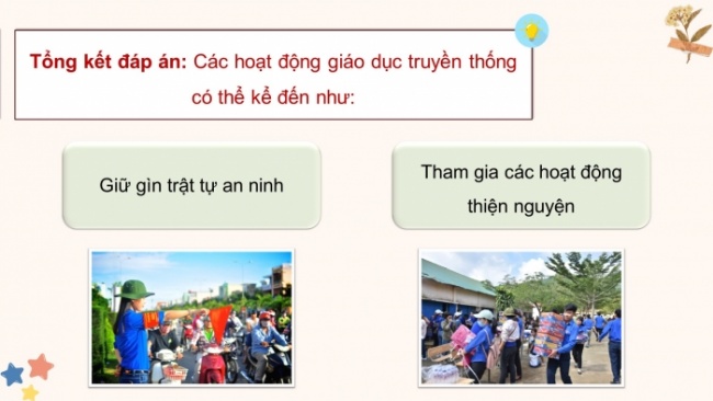 Soạn giáo án điện tử HĐTN 8 KNTT Chủ đề 6 HĐGDTCĐ 1: Tham gia các hoạt động giáo dục truyền thống và phát triển cộng đồng ở địa phương (Tiết 1)