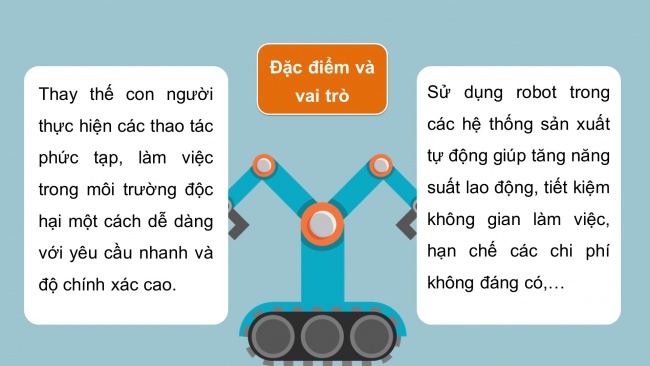 Soạn giáo án điện tử công nghệ cơ khí 11 KNTTBài 12: Dây chuyền sản xuất tự động với sự tham gia của robot