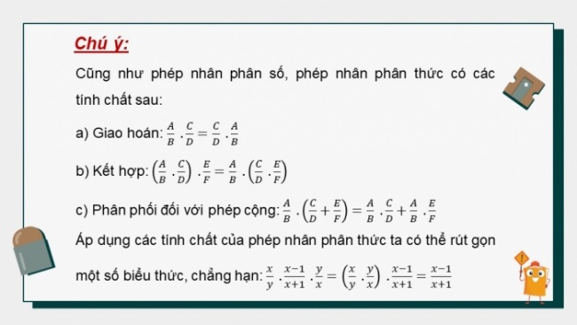 Soạn giáo án điện tử Toán 8 KNTT Bài 24: Phép nhân và phép chia phân thức đại số