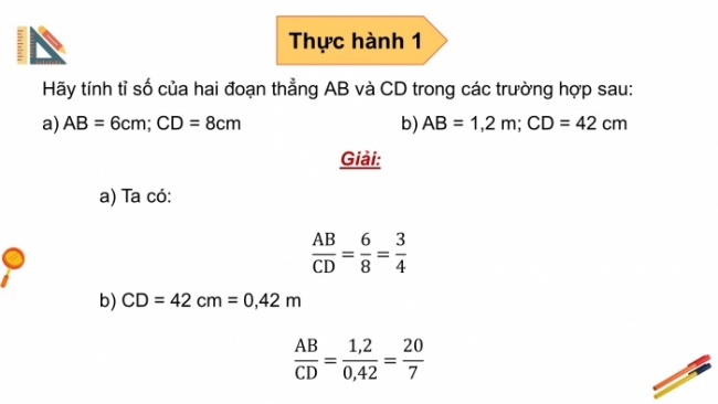 Soạn giáo án điện tử Toán 8 CTST Chương 7 Bài 1: Định lí Thalès trong tam giác