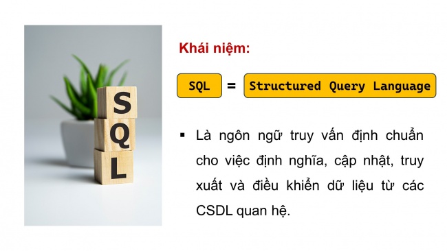 Soạn giáo án điện tử Khoa học máy tính 11 KNTT Bài 14: SQL - ngôn ngữ truy vấn có cấu trúc
