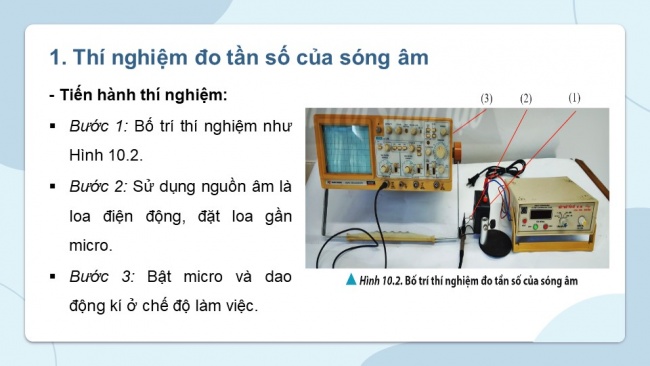 Soạn giáo án điện tử vật lí 11 CTST Bài 10: Thực hành đo tần số của sóng âm và tốc độ truyền âm