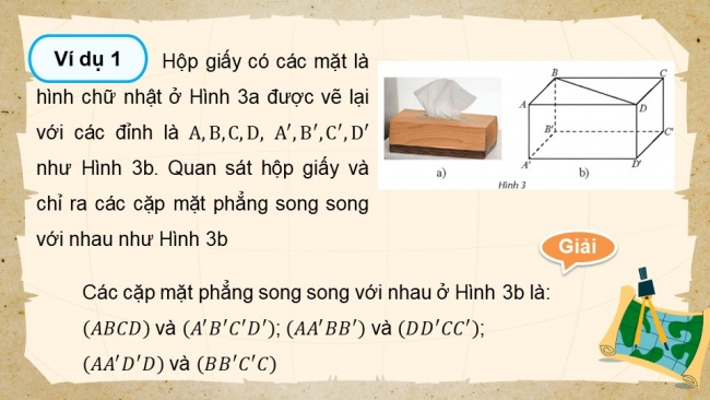 Soạn giáo án điện tử toán 11 CTST   Chương 4 Bài 4: Hai mặt phẳng song song