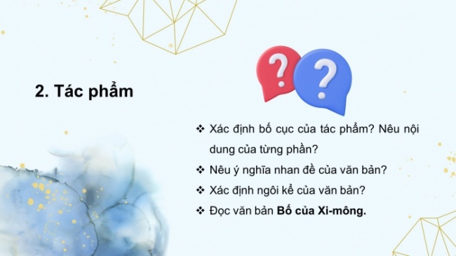 Soạn giáo án điện tử Ngữ văn 8 CTST Bài 7 Đọc 2: Bố của Xi-mông