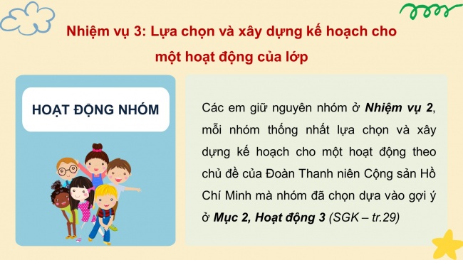 Soạn giáo án điện tử HĐTN 11 CTST bản 2 Chủ đề 3: Thực hiện các hoạt động xây dựng và phát triển nhà trường (P2)