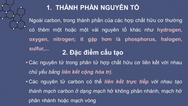 Soạn giáo án điện tử hóa học 11 Cánh diều  Bài 8: Hợp chất hữu cơ và hóa học hữu cơ