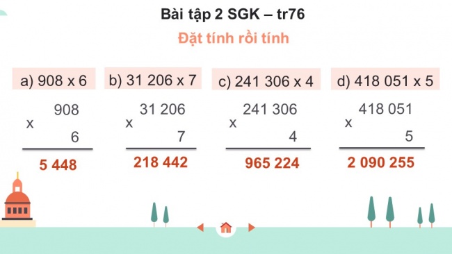 Soạn giáo án điện tử toán 4 cánh diều Bài 31. Nhân với số có một chữ số