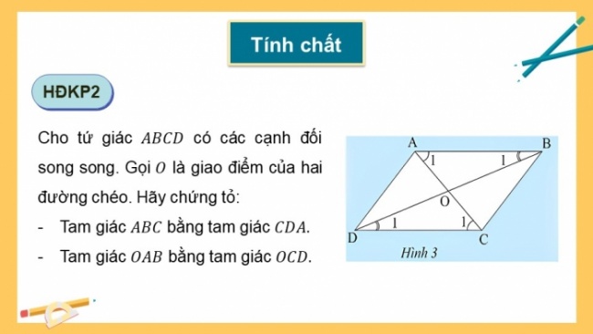 Soạn giáo án điện tử Toán 8 CTST Chương 3 Bài 4: Hình bình hành - Hình thoi