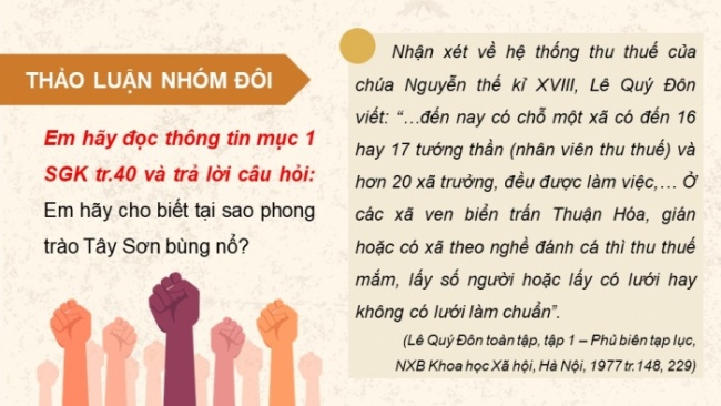 Soạn giáo án điện tử Lịch sử 8 CTST Bài 8: Phong trào Tây Sơn (P1)