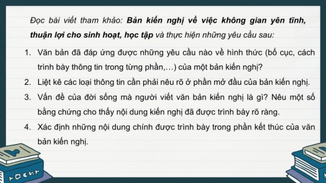 Soạn giáo án điện tử Ngữ văn 8 CTST Bài 5 Viết: Viết văn bản kiến nghị về một vấn đề của đời sống