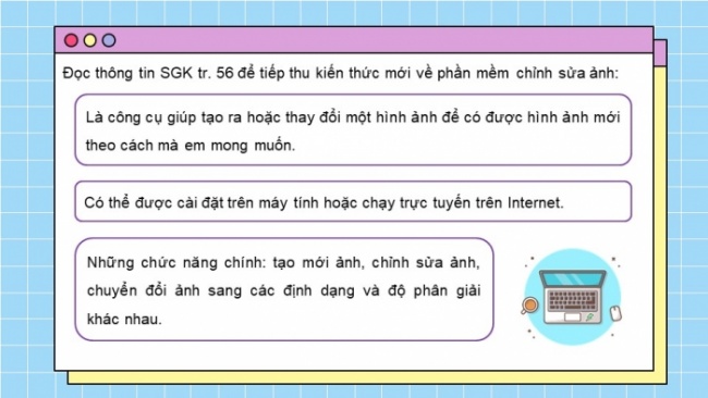 Soạn giáo án điện tử Tin học 8 KNTT Bài 8b: Phần mềm chỉnh sửa ảnh