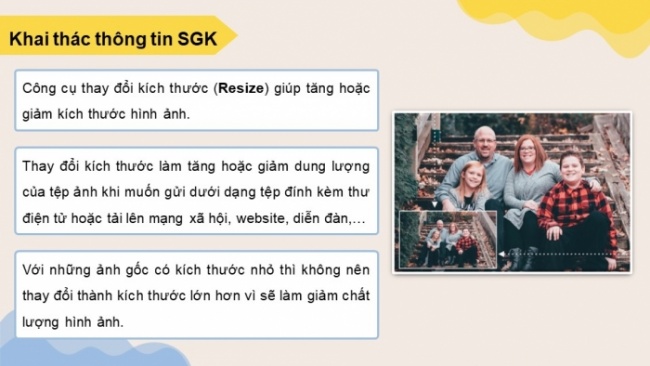 Soạn giáo án điện tử Tin học 8 KNTT Bài 9b: Thay đổi khung hình, kích thước ảnh