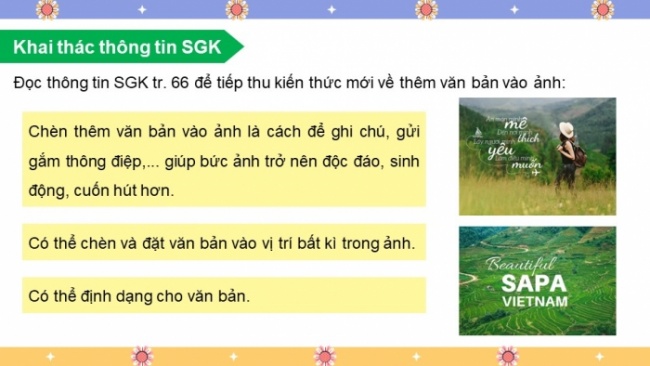 Soạn giáo án điện tử Tin học 8 KNTT Bài 10b: Thêm văn bản, tạo hiệu ứng cho ảnh