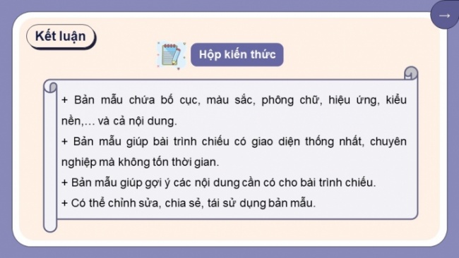 Soạn giáo án điện tử Tin học 8 KNTT Bài 11a: Sử dụng bản mẫu tạo bài trình chiếu