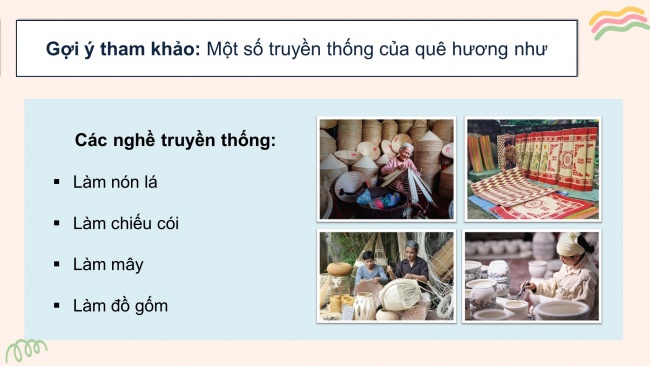 Soạn giáo án điện tử HĐTN 4 cánh diều Tuần 16: Truyền thống quê hương - Hoạt động 1, 2