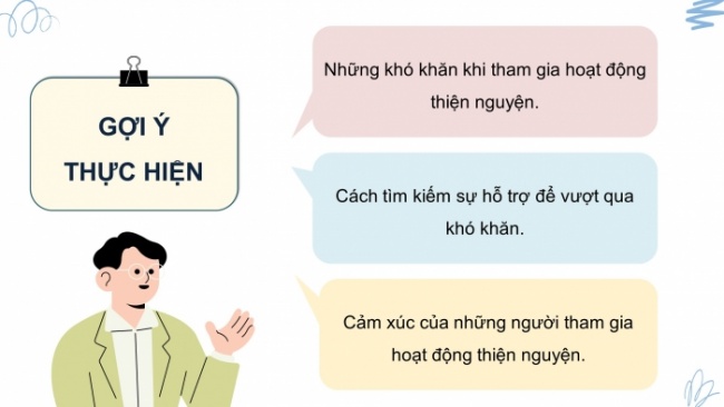 Soạn giáo án điện tử HĐTN 8 KNTT Chủ đề 6 HĐGDTCĐ 2: Lập và thực hiện kế hoạch hoạt động thiện nguyện