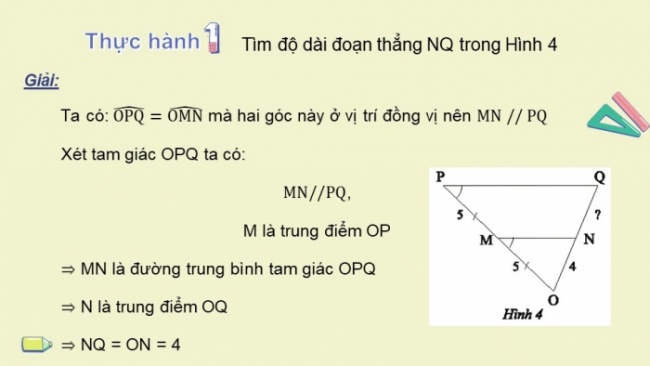 Soạn giáo án điện tử Toán 8 CTST Chương 7 Bài 2: Đường trung bình của tam giác