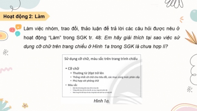 Soạn giáo án điện tử Tin học 8 CTST Bài 10A: Trình bày trang chiếu