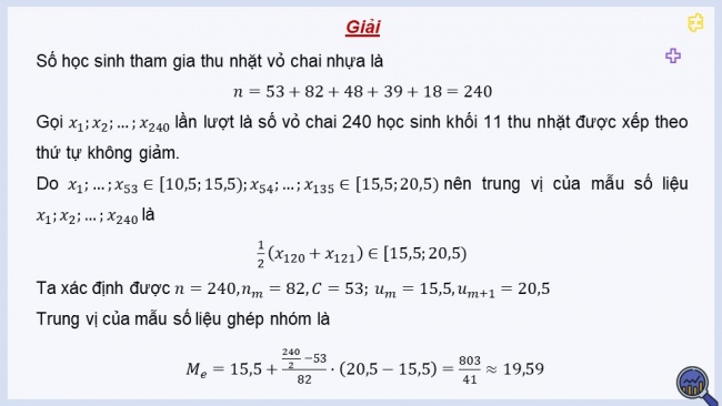 Soạn giáo án điện tử toán 11 CTST Chương 5 Bài 2: Trung vị và tứ phân vị của mẫu số liệu ghép nhóm